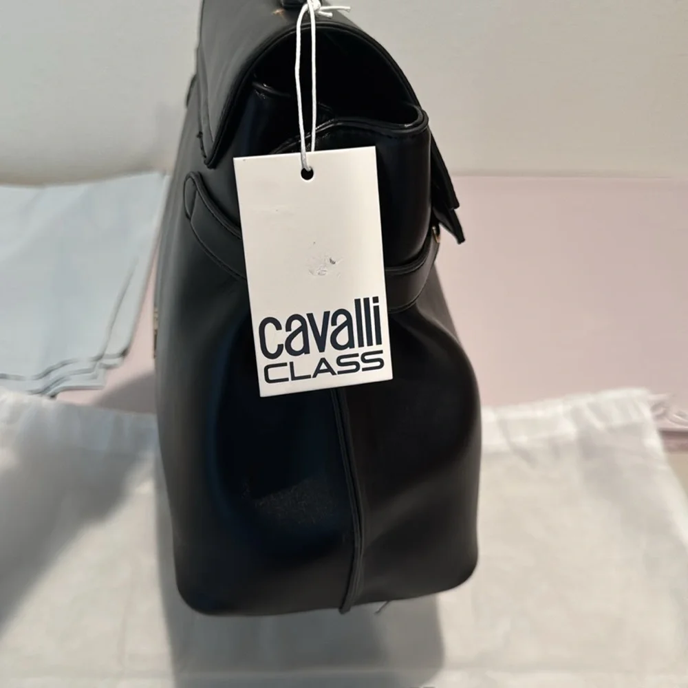 Cavalli Class Large Black Leather Handbag - Picture 4 of 8